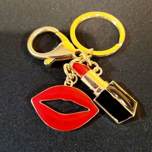 Red and Black Lipstick Keychain